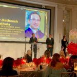 Dr. Satheesh Kathula speaking at the RAYWA Foundation’s Awards Gala on December 14, 2024, at The Taj Pierre Hotel in New York City. PHOTO: Dr. Satheesh Kathula