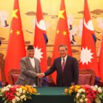 Prime Minister of Nepal K P Sharma Oli with Chinese Premier Li Qiang, during his recent visit to China. PHOTO: X@kpsharmaoli