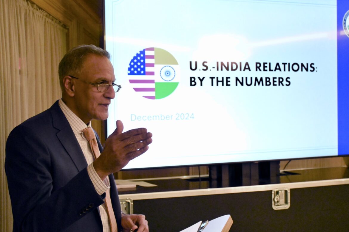 Deputy Secretary of State for Management and Resources, Richard Verma, during his presentation on December 23, 2024. PHOTO: X@DepSecStateMR