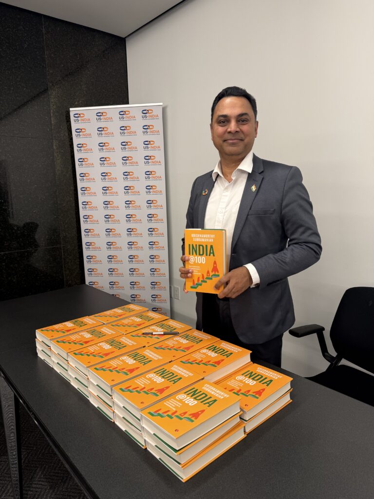 IMF's Executive Director, Krishnamurthy Subramanian, during his book launch event hosted by USISPF in Washington, D.C. on December 5, 2024. PHOTO: T. Vishnudatta Jayaraman, SAH