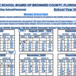 A section of the Broward County School Board calendar for 2025-2026, showing Oct. 20, 2025, as a holiday. PHOTO: Broward County School Board website – 2025-26 School Calendar