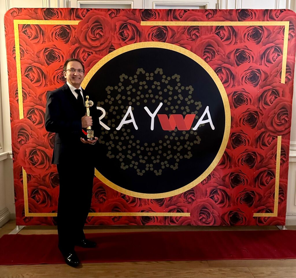 Dr. Satheesh Kathula with the Healthcare & Science Leadership Award on December 14, 2024, at The Taj Pierre Hotel in New York City. PHOTO: Dr. Satheesh Kathula