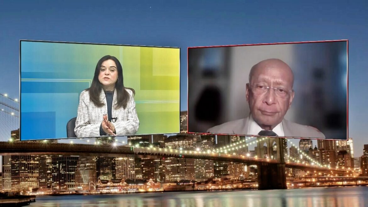 ITV Gold’s Piya Jyoti Kachru (left) in conversation with Dr. Nandakumar Jairam (right), President of Global Association of Physicians of Indian Origin (GAPIO) at ITV Studios.