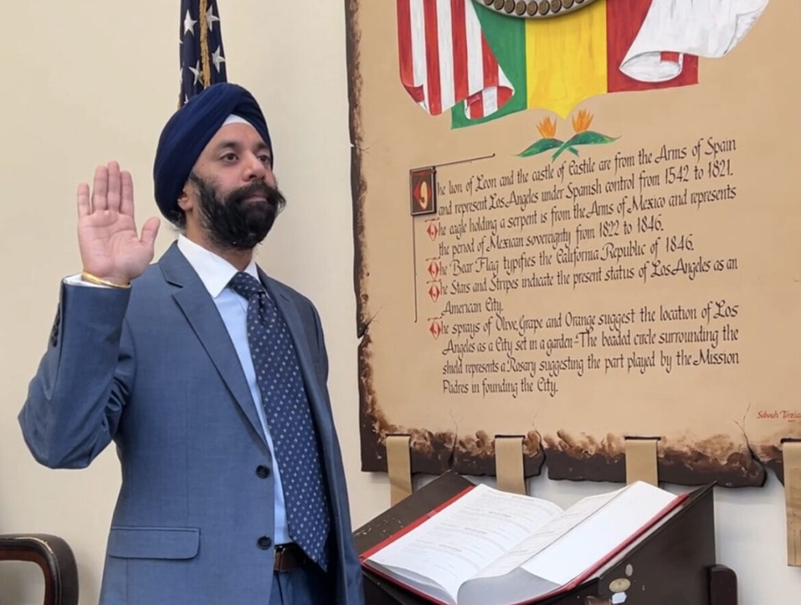 Navdeep Singh (Duncan) Sachdeva being sworn in to the Los Angeles Central Area Planning Commission. PHOTO: Navdeep Singh Sachdeva