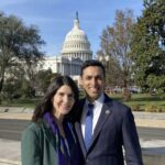 Congressman Suhas Subramanyam with his wife Miranda Pena Subramanyam on January 3, 2025, in Washington DC. PHOTO: X@SuhasforVA