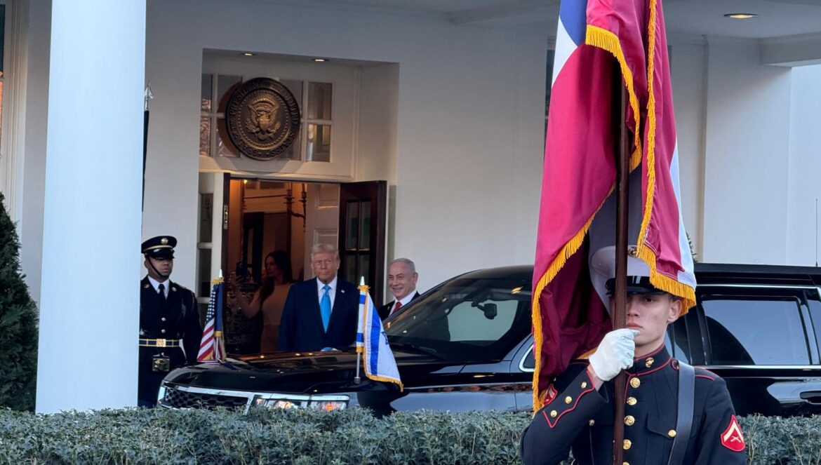 US President Donald Trump with Israeli Prime Minister Benjamin Netanyahu at the White House on February 4, 2025. PHOTO: T. Vishnudatta Jayaraman, SAH