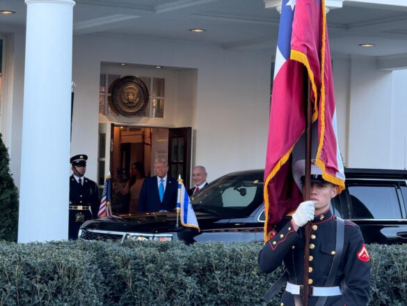 US President Donald Trump with Israeli Prime Minister Benjamin Netanyahu at the White House on February 4, 2025. PHOTO: T. Vishnudatta Jayaraman, SAH