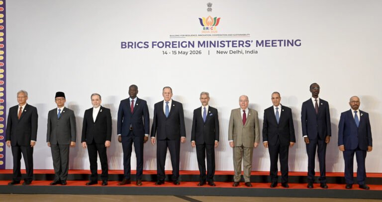 BRICS Foreign Ministers Meeting, 2026 in Bharat Mandapam, New Delhi on May 14, 2026. PHOTO: PIB