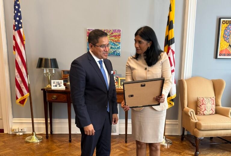 Lieutenant Governor of Maryland Aruna Miller reading the Governor’s Citation to T. Vishnudatta Jayaraman, on June 25, 2026, at the State Capitol, in Annapolis, Maryland. PHOTO: Rachel Sawicki