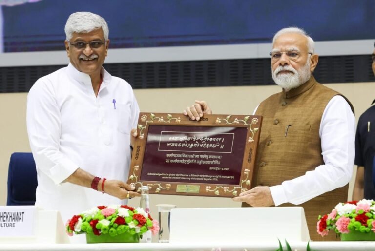 India’s Minister of Culture & Tourism Gajendra Singh Shekhawat with Prime Minister Narendra Modi. PHOTO: X@gssjodhpur