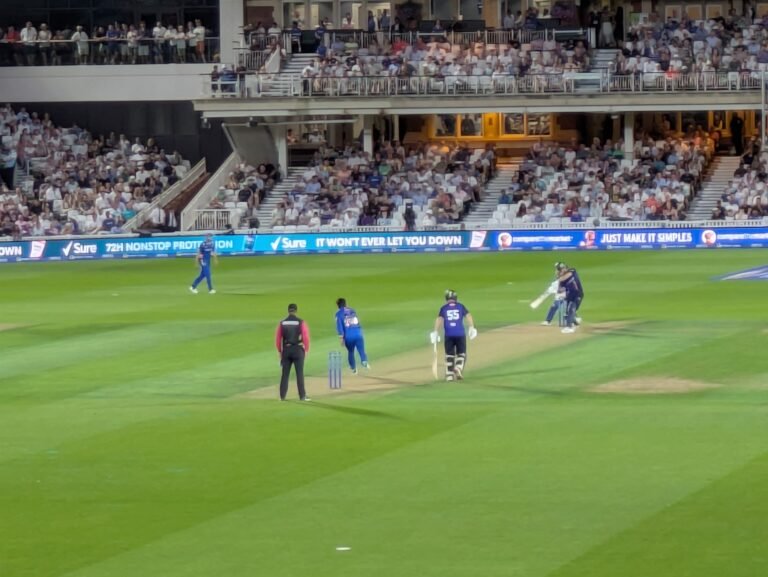 Dewald Brevis, who scored a match winning 37*(18), in action at the Kia Oval. PHOTO: Anirudh Nair, SAH