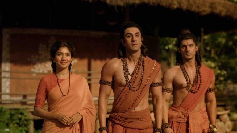 Sai Pallavi, Ranbir Kapoor and Ravie Dubey as Sita, Rama and Lakshmana respectively in Ramayana. PHOTO: Sterling Media