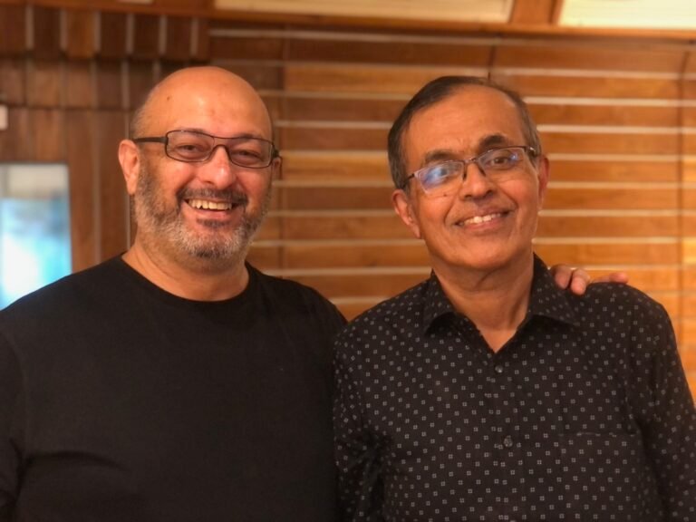 Rajiv Vijayakar with composer Raju Singh at his Joshua Studios for the recording of Zindagi jeene wale. PHOTO: Rajiv Vijayakar