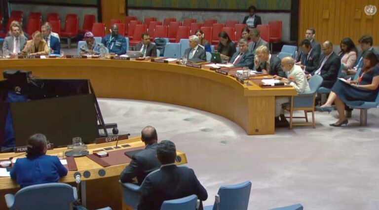 India’s Permanent Representative to the United Nations, Ambassador Harish Parvathaneni, speaking at the UN Security Council’s high-level open debate, on August 25, 2026, at UN Headquarters. PHOTO: Screenshot@IndiaatUN