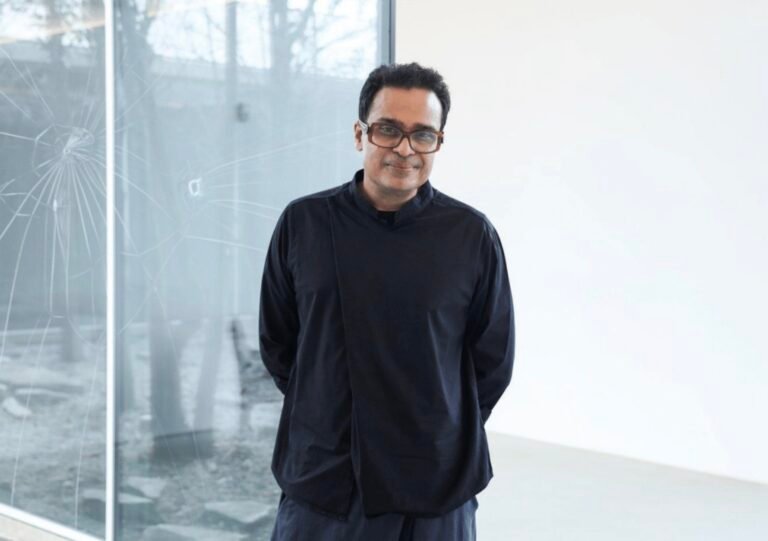 Jitish Kallat at the Menil Drawing Institute, Houston. PHOTO: Sarah Hobson
