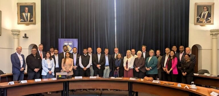 Government, industry and aviation sector representatives from Australia and India at the Connecting Western Australia and India: Direct Air Connectivity Roundtable, held at Winthrop Hall, University of Western Australia, July 31, 2026. PHOTO: Pooja Bhardwaj, SAH