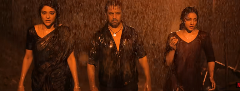 Abhirami, Arjun Sarja and Preity Mukundhan in Blast. PHOTO: Trailer Video Grab