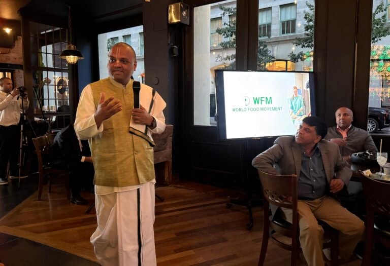 WFM Executive Director Naveena Dasa speaking at the event on September 23, 2026, in New York. PHOTO: T. Vishnudatta Jayaraman, SAH