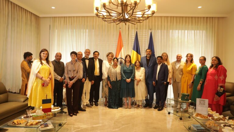 A High-Tea event organized by the Romanian embassy in New Delhi, in tribute to GEORGE ENESCU, a celebrated Romanian musician, is being attended by distinguished ambassadors and notable guests. PHOTO: StarsMusicStudio
