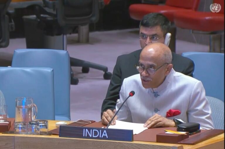 India’s Permanent Representative to the United Nations, Harish Parvathaneni, speaking at the UN Security Council briefing on the United Nations Assistance Mission in Afghanistan on September 16, 2026, at the United Nations in New York. PHOTO: Screenshot/India@UN