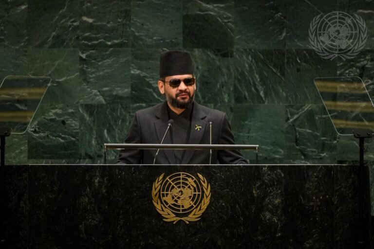 Prime Minister of Nepal Balendra Shah delivering his address at the 81st session of the United Nations General Assembly in New York on September 24, 2026. PHOTO: United Nations