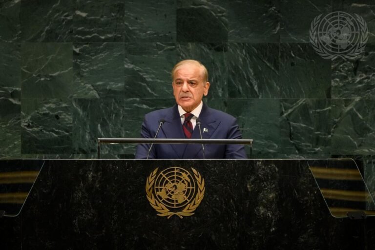 Prime Minister of Pakistan Shehbaz Sharif speaking at the United Nations General Assembly on September 24, 2026, in New York. PHOTO: United Nations