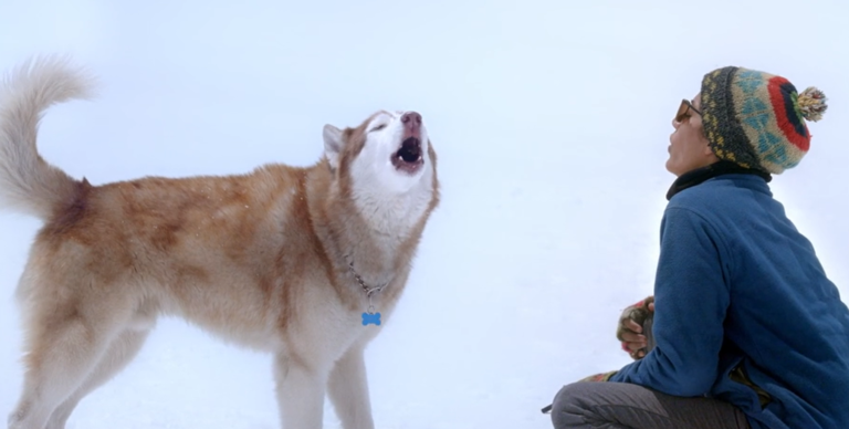 Oslo with Pooja Bhale during their annual outings in the snows. PHOTO: Sreeja