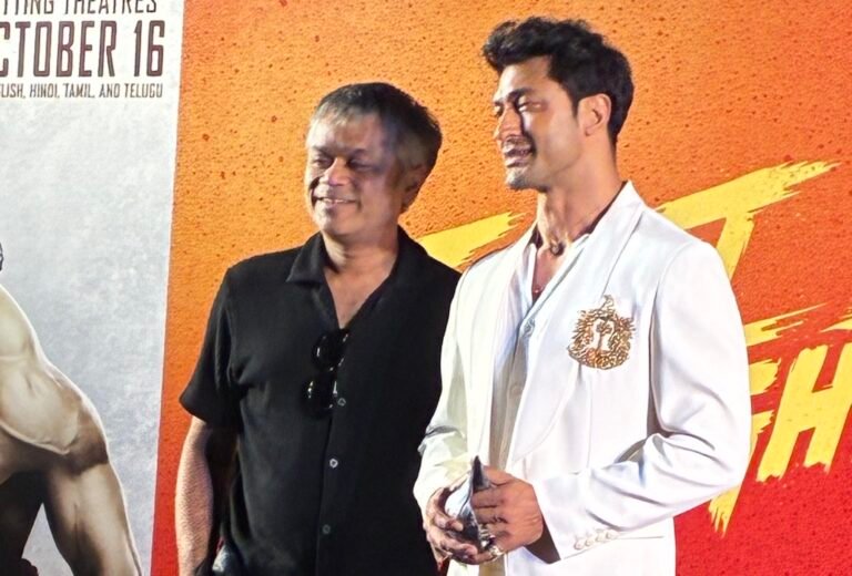 Ajit Andhare of Star Studios 18 with Vidyut Jammwal. PHOTO: Rajiv Vijayakar, SAH