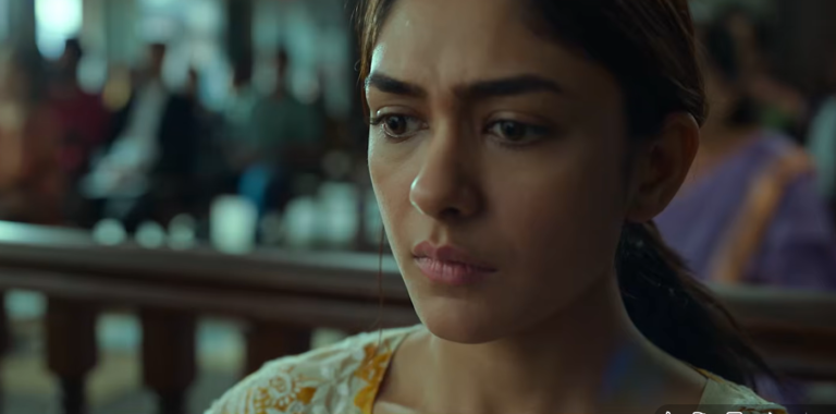 Mrunal Thakur in Pooja Meri Jaan. PHOTO: Trailer Video Grab
