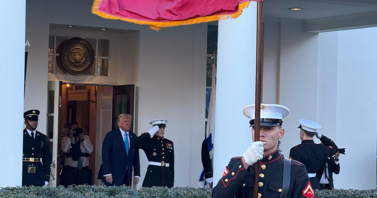 US President Donald Trump waiting to receive Israeli Prime Minister Benjamin Netanyahu at the White House on February 4, 2025. PHOTO: T. Vishnudatta Jayaraman, SAH